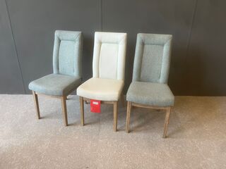 3x Malene eetkamerstoelen, mint/wit